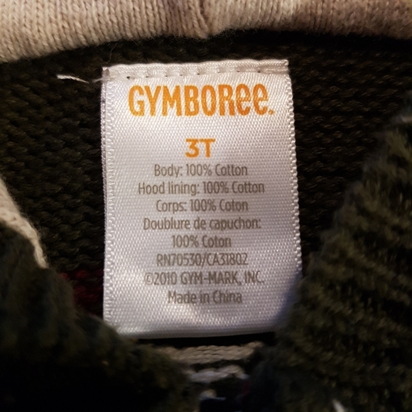 Gymboree boys 3T hooded knit sweater tree design - Picture 3 of 4